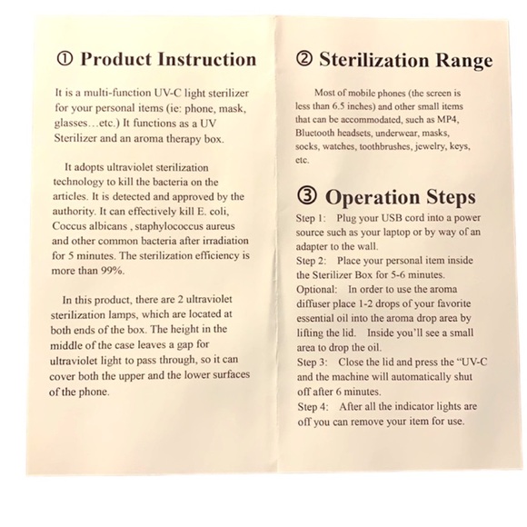 NWT UV Sterilizer & Aroma Therapy Box For Phone, Glasses, Masks & More - Picture 3 of 12